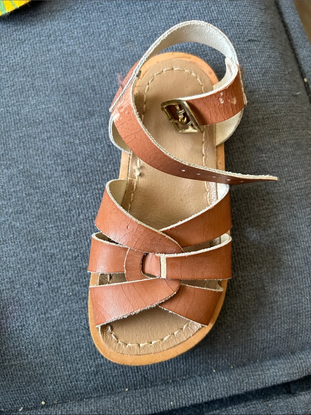 Salt Water Sandals by Hoy Tan Leather Strappy Kids Sandal
